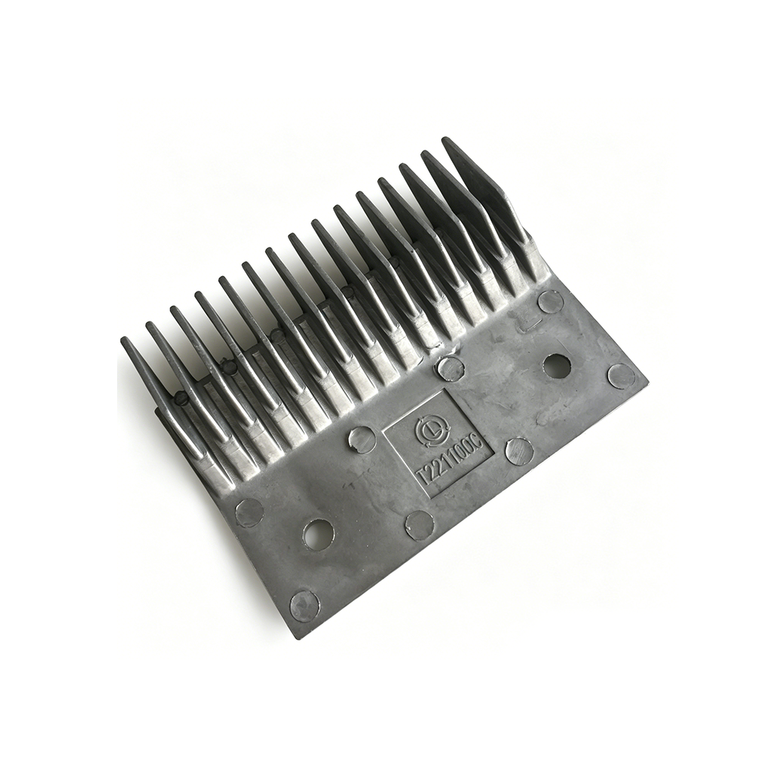 Toshiba & Toyo Escalator Aluminum Comb Plate, 15 Teeth T221100C, Size 126*100mm, Hole Spacing 86mm