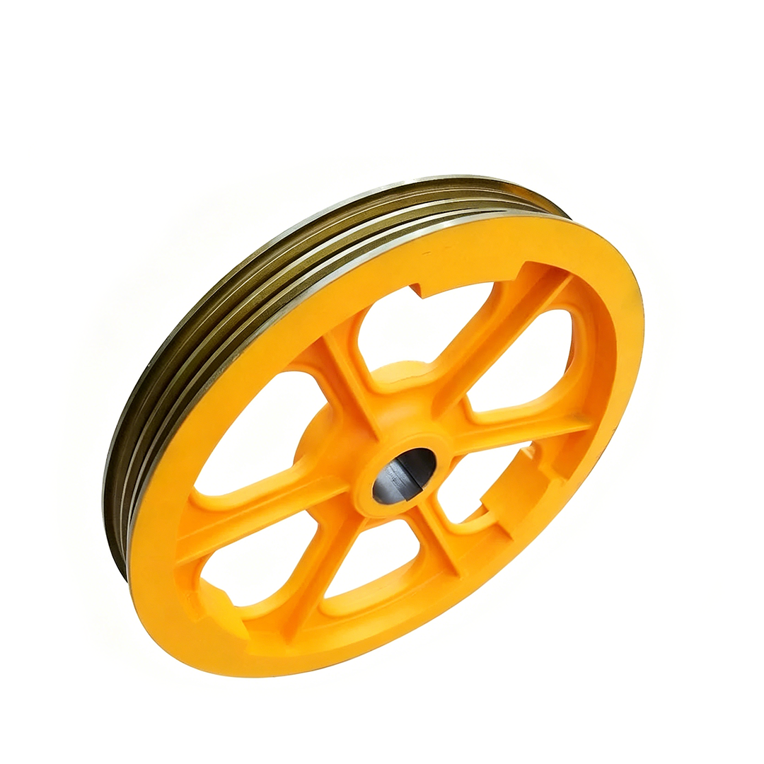 Otis 3100 Elevator Traction Sheave Wheel, 13VTR Host 565-755mm Diameter 3/4/5/6 Groove Rope Pulley