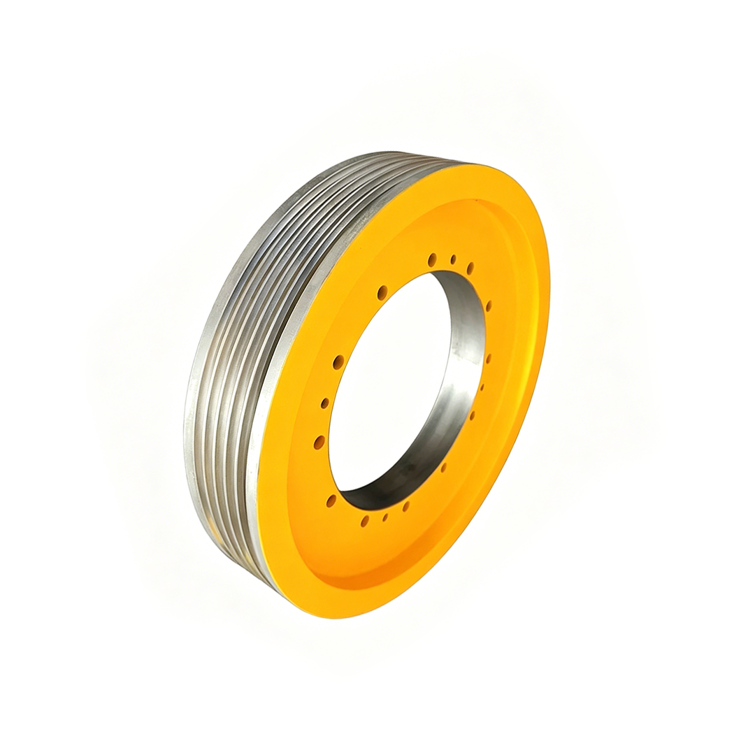 Fujita / Ningbo Xinda Elevator Traction Sheave WWTY Host, 400mm 5/6/7/8 Groove 8mm Rope Drive Wheel