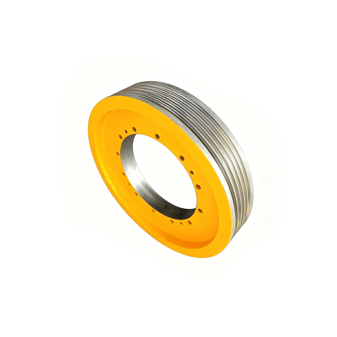 Fujita / Ningbo Xinda Elevator Traction Sheave WWTY Host, 400mm 5/6/7/8 Groove 8mm Rope Drive Wheel