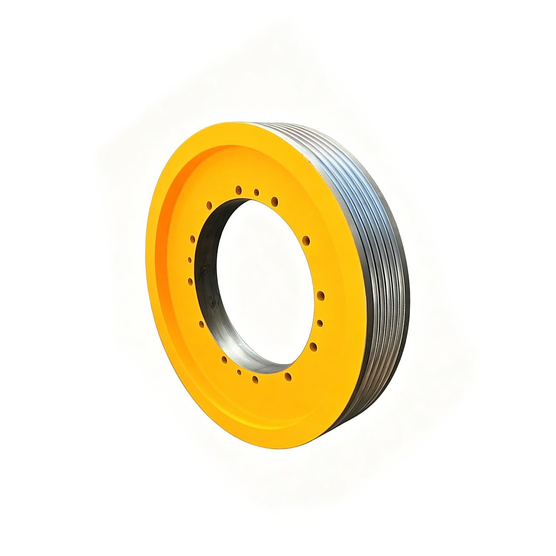 Fujita / Ningbo Xinda Elevator Traction Sheave WWTY Host, 400mm 5/6/7/8 Groove 8mm Rope Drive Wheel