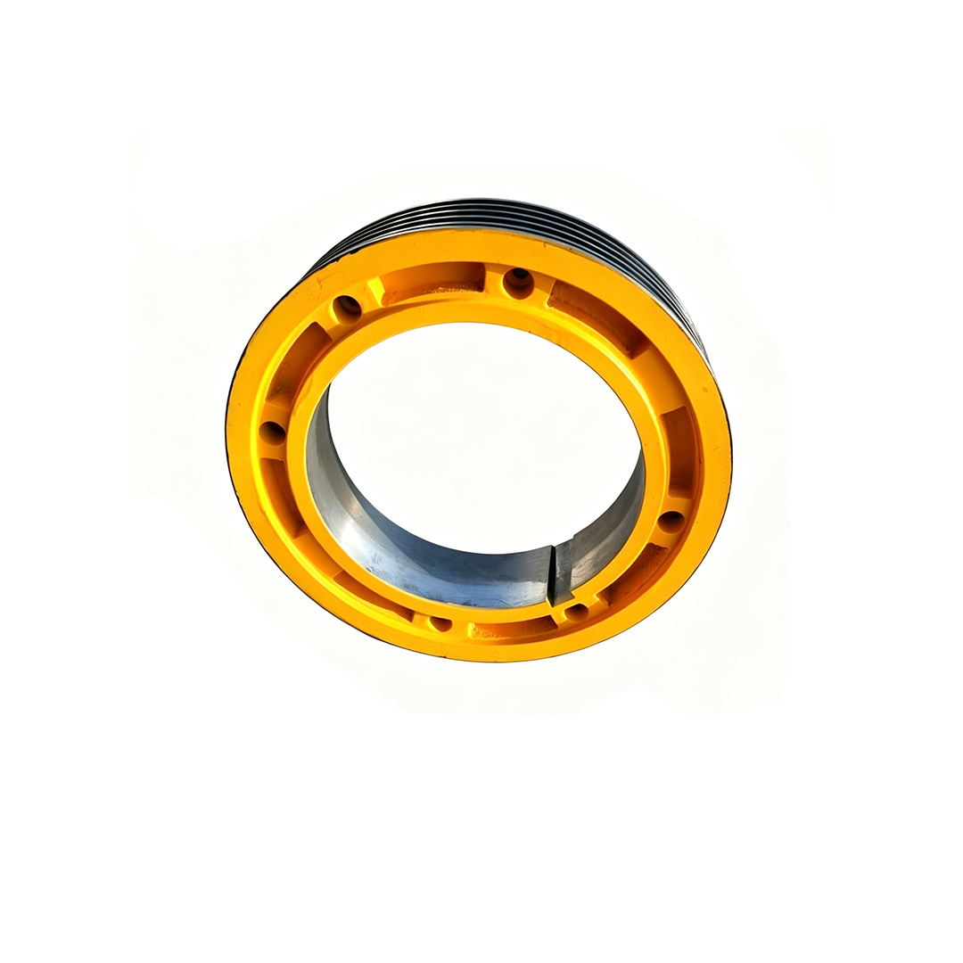 Otis Bluemax Gearless Permanent Magnet Elevator Traction Sheave DAA20220AJ, 400mm 3/4/5/6 Groove 10mm Wire Rope Wheel