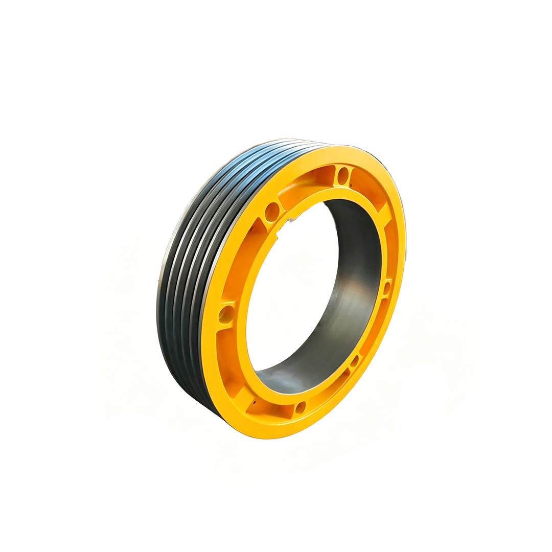 Otis Bluemax Gearless Permanent Magnet Elevator Traction Sheave DAA20220AJ, 400mm 3/4/5/6 Groove 10mm Wire Rope Wheel