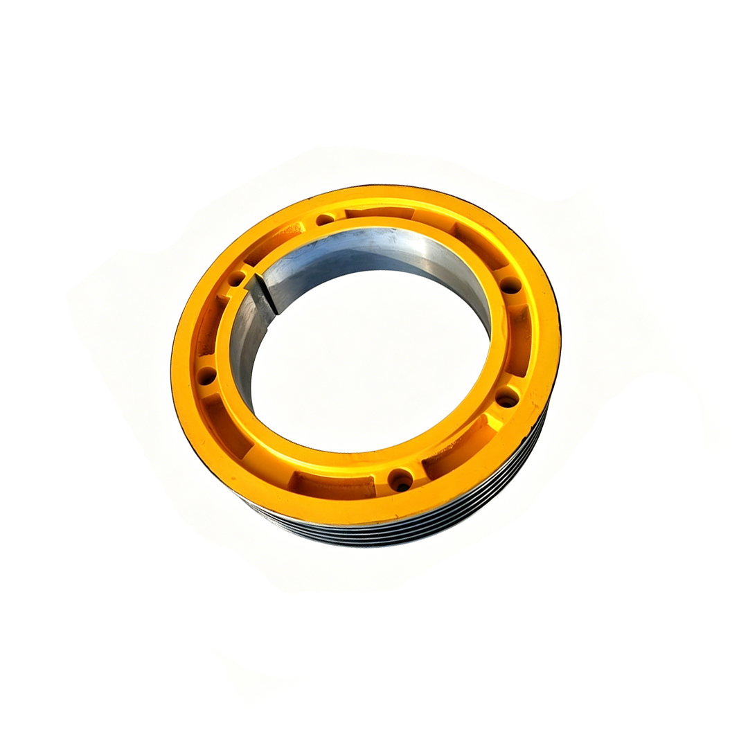 Otis Bluemax Gearless Permanent Magnet Elevator Traction Sheave DAA20220AJ, 400mm 3/4/5/6 Groove 10mm Wire Rope Wheel