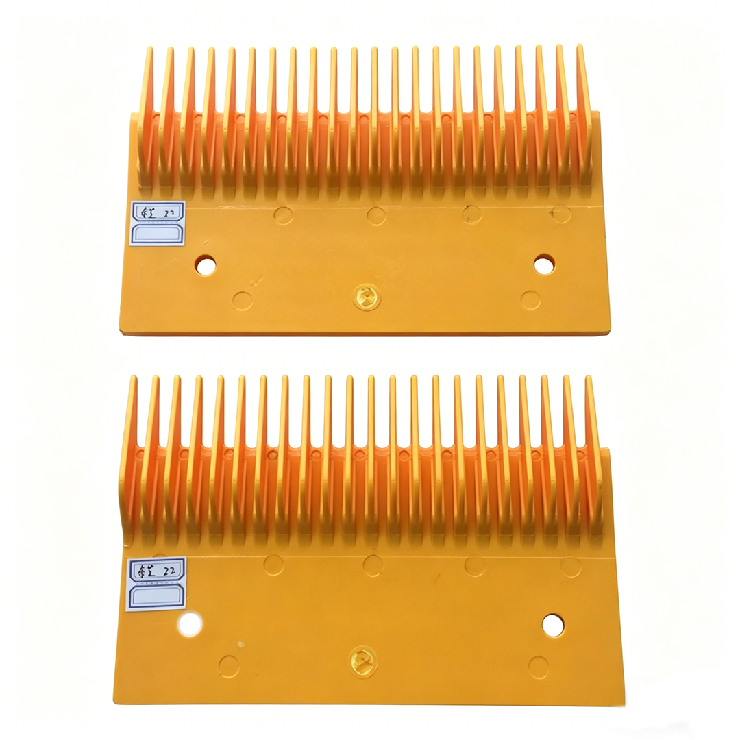 Toshiba Escalator Yellow Plastic Comb Plate 22 Teeth GTE | Single & Double Shoulder for Moving Walks