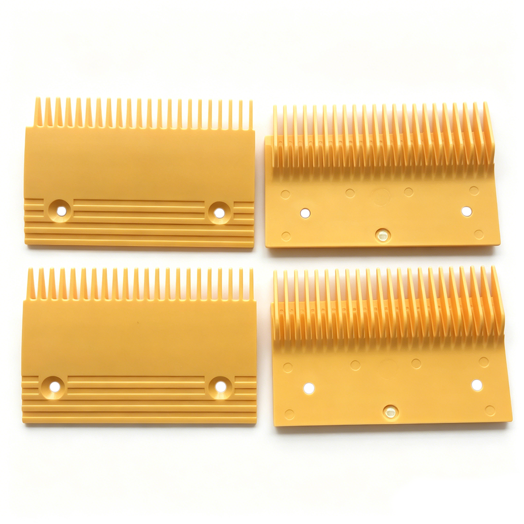 KONE Escalator Yellow Plastic Comb Plate | 22 Teeth, Hole Distance 140mm for Moving Walks