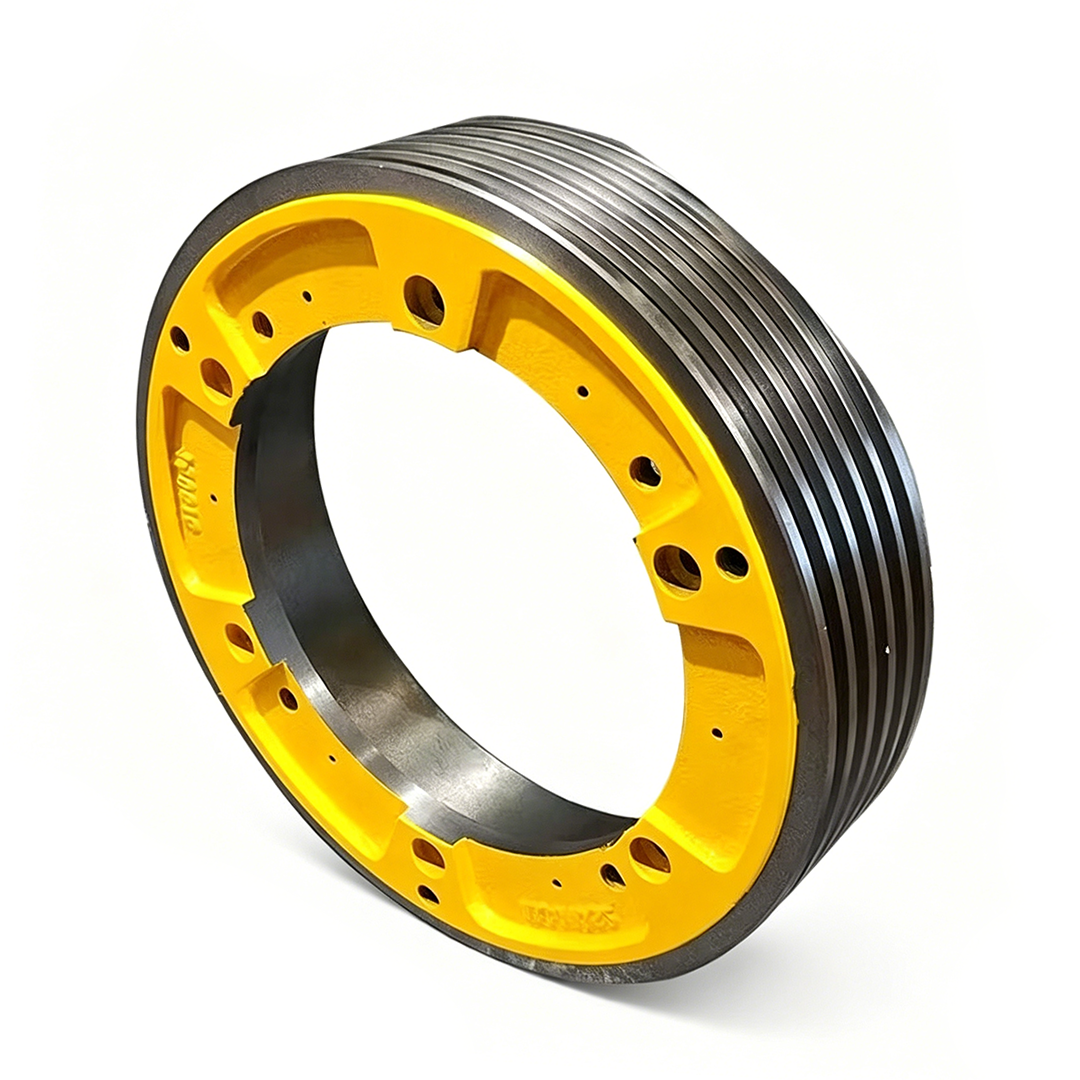 Otis Blu-ray Elevator Traction Sheave DAA20220B4, 400mm 4/5/6 Groove 10mm Rope Permanent Magnet Gearless Traction Wheel