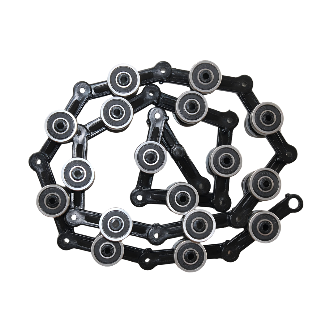Escalator Handrail Rotary Chain with Rollers, 17/19/21 Links, Black Finish, OEM Compatible