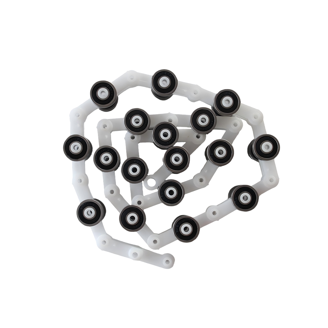 Escalator Handrail Rotary Chain with Rollers, 17/19/21 Links, Black Finish, OEM Compatible