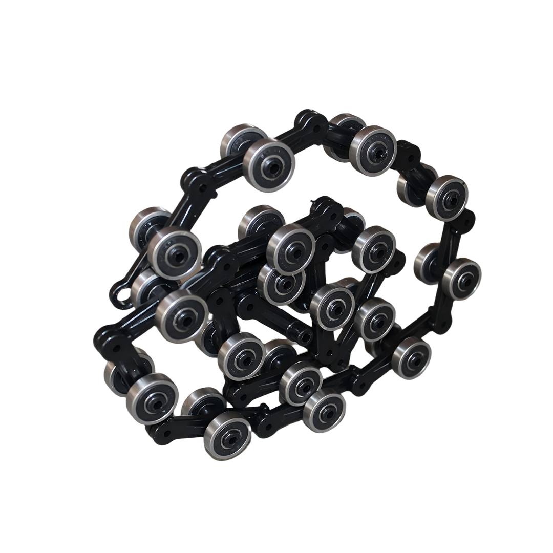 Escalator Handrail Rotary Chain with Rollers, 17/19/21 Links, Black Finish, OEM Compatible