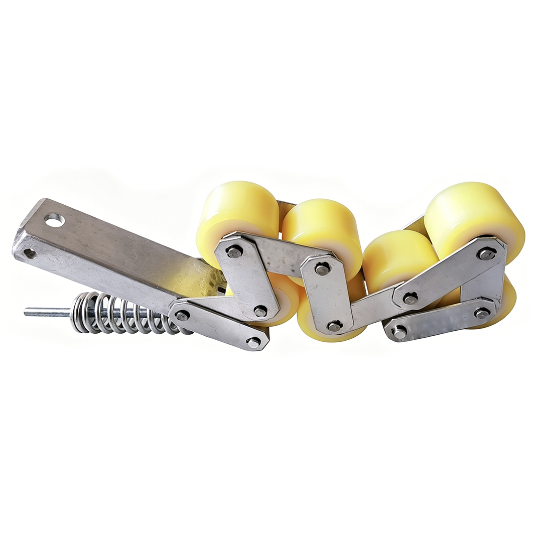 Escalator Handrail Tensioner Chain with Nylon Rollers, 76x54mm, 5201 Bearing, Yellow Wheels