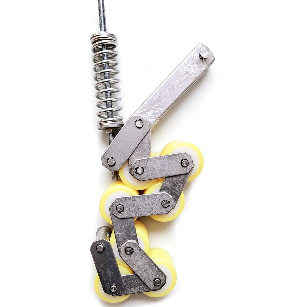 Escalator Handrail Tensioner Chain with Nylon Rollers, 76x54mm, 5201 Bearing, Yellow Wheels